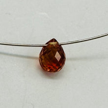 Load image into Gallery viewer, Sapphire, Faceted Padparadscha .41ct Briolette Pendant Bead | 5x3mm| Orange| 1 |