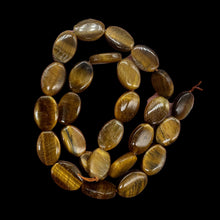 Load image into Gallery viewer, Golden Flat 15x10mm Oval Tigereye Bead Strand 110241A