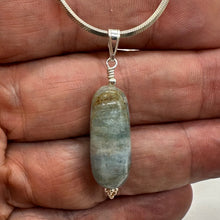 Load image into Gallery viewer, Aquamarine and Sterling Silver Drop Pendant | 1 1/2" Long | Aqua | 1 Pendant |