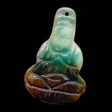 Load image into Gallery viewer, Jade Meditating Buddha Seated Charm| 30x20x2mm | Green, Red | 1 Pendant Bead |