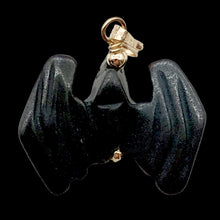 Load image into Gallery viewer, Hematite Bat Pendant Necklace | Semi Precious Stone Jewelry | 14kgf Pendant |