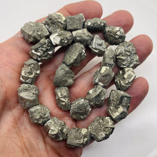 Load image into Gallery viewer, Pyrite Crystals Nugget Strand | 22x16x9 to 15x12x12mm | Silver Gold | 25 Beads|