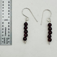 Load image into Gallery viewer, Rhodolite Garnet Sterling Silver Drop Earrings | 1 1/4 inches long |