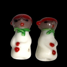 Load image into Gallery viewer, Hand Made Glass Lampwork Bead Strand of Snowmen 107362
