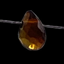 Load image into Gallery viewer, Merlot Zircon Gemstone .3 ct Briolette Bead | 4x3mm | Dark Yellow | 1 Bead |