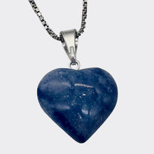 Load image into Gallery viewer, Aventurine Heart with Sterling Silver 18" Box Necklace | 7/8" Long | Blue |
