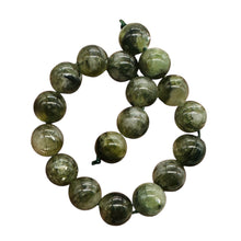 Load image into Gallery viewer, Mossy Aquamarine Round Bead Strand | 10mm | Green, Clear | 37 Beads |