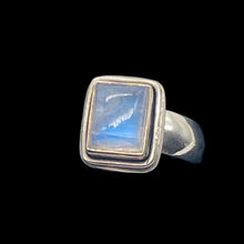 Load image into Gallery viewer, Moonstone Sterling Silver Rectangle Ring | Size 6.5 | Blue | 1 Ring |

