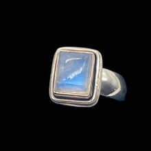 Load image into Gallery viewer, Moonstone Sterling Silver Rectangle Ring | Size 6.5 | Blue | 1 Ring |