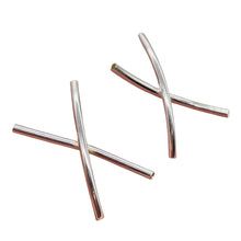 Load image into Gallery viewer, Designer 2 Sterling Silver 20mm Dual Tube Beads 007821