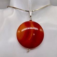 Load image into Gallery viewer, Carnelian 2" Long Round Pendant | 40mm (Carnelian) | Orange | 1 Pendant |