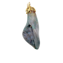 Load image into Gallery viewer, Fancy Jasper Calla Lily 14K Gold Filled Flower Pendant | 2" Long | Green Pink |
