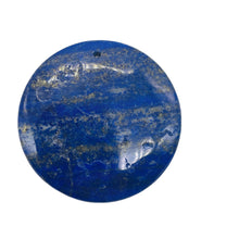 Load image into Gallery viewer, Lapis Lazuli Striped Round Pendant Bead | 50x5mm | Gold Silver | 1 Bead |