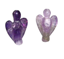 Load image into Gallery viewer, 2 Hand Carved Natural Purple Amethyst Angels 9284Am | 21x14x8mm | Purple