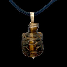 Load image into Gallery viewer, Tiger's Eye Turtle Pendant Necklace|Semi Precious Stone Jewelry|14k Pendant