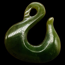 Load image into Gallery viewer, Hand Carved Genuine Jade Maori "Power" Fishhook Pendant Bead