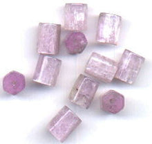 Load image into Gallery viewer, Kunzite Premium Hexagon Tube Beads | Pink | 8x12mm | 2 Beads |