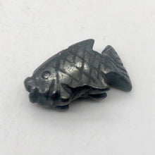 Load image into Gallery viewer, Swimming 2 Hand Carved Hematite Koi Fish Beads | 23x11x5mm | Silver black