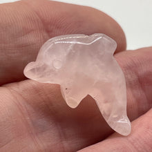 Load image into Gallery viewer, Pink Rose Quartz Dolphin Figurine Worry Stone | 22x12x7.5mm | Pink