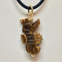 Load image into Gallery viewer, Tiger's Eye Seahorse Pendant Necklace|Semi Precious Stone Jewelry|14k Pendant |