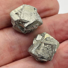 Load image into Gallery viewer, Pyrite Crystal Nugget Beads | 15x13 to 16x14mm | Silver Gold | 2 Beads |