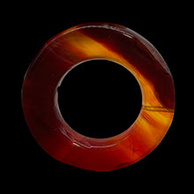 Load image into Gallery viewer, Carnelian Agate Picture Frame Circle | 31x5mm | Dark Orange White | 1 Bead |