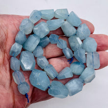 Load image into Gallery viewer, Aquamarine Graduated 19" Strand | 12x8 to 20x12mm | Blue | 32 to 36 Beads |