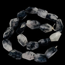 Load image into Gallery viewer, Rutilated Quartz 15" Strand | 21x13x19 to 25x13x14 | White Black | 18 Beads |