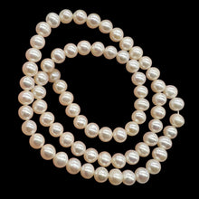 Load image into Gallery viewer, AAA Natural Wedding White Round 6.5-6mm FW Pearl Strand 104499