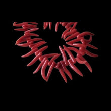 Load image into Gallery viewer, Rare Natural Coral 'Corno' Briolette Bead Strand 110514