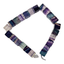 Load image into Gallery viewer, Natural Fluorite 8" Strand | 5mm | Purple Blue Green | 5mm | Cube | 23 Beads |