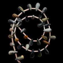 Load image into Gallery viewer, 6 Wild Cat's Eye Chrysoberyl Quartz Smooth Briolette Beads 7520