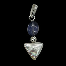 Load image into Gallery viewer, Iolite and Pearl Sterling Silver Pendant |1 3/8" Long| Purple, White| 1 Pendant|