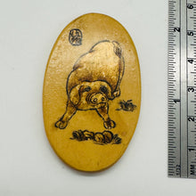 Load image into Gallery viewer, Chinese Year of the Pig Pendant Bead | 2" Long | Tan, Brown | 1 Pendant Bead |