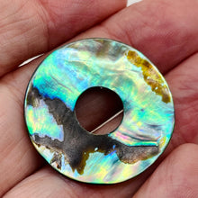 Load image into Gallery viewer, Dramatic Natural Rainbow Abalone 35mm Pi Circle! 3150C