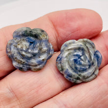 Load image into Gallery viewer, Bloomin' 2 Carved Flower Sodalite Rose Beads 9290SD