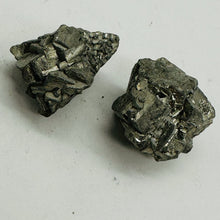 Load image into Gallery viewer, Pyrite Crystal Nugget Beads | 24x24x19mm to 22x16x16mm | Silver Gold | 2 Beads |