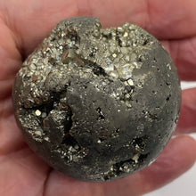 Load image into Gallery viewer, Pyrite Scrying Sphere | 329g (11.6oz) | 44mm (1.75") | Gold Gray | Specimen |