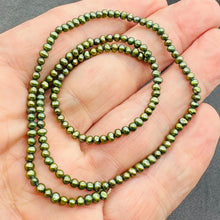 Load image into Gallery viewer, Fab 3x2mm Forest Green Freshwater Pearl Strand 108839
