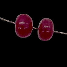Load image into Gallery viewer, 2 Gemmy Natural Ruby 5.25x3.5mm Smooth Roundel Beads | 2.5 carats|