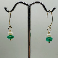 Load image into Gallery viewer, Emerald AAA Gemstone Earrings with 14K Yellow Gold Filled Findings| 3/4" Long |