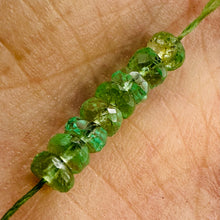 Load image into Gallery viewer, Brazilian Emerald Faceted Rondelle Beads 1.25 Ct Green 3mm 8 Pieces