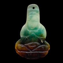 Load image into Gallery viewer, Jade Meditating Buddha Seated Charm| 30x20x2mm | Green, Red | 1 Pendant Bead |