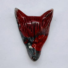 Load image into Gallery viewer, Red Jasper Carving Wolf Head Pendant Bead | 40x30x10mm | Red | 1 Bead |