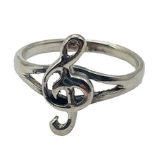 Load image into Gallery viewer, Treble Clef Sterling Silver Ring | Size 3 | Silver | 1 Ring