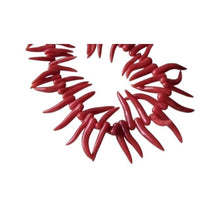 Load image into Gallery viewer, Rare Natural Coral 'Corno' Briolette Bead Strand 110514