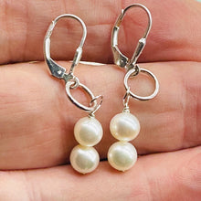 Load image into Gallery viewer, AAA Natural White 6.5-6mm Pearl Solid Sterling Silver Earrings 304499B