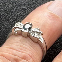 Load image into Gallery viewer, Blue Sapphire and White Diamonds Solid 14Kt White Gold Ring Size 6 3/4 9982Ai