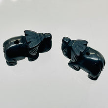 Load image into Gallery viewer, Wild 2 Hand Carved Hematite Elephant Beads | 22.5x21x10mm | Silver black