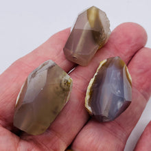 Load image into Gallery viewer, Chrysocolla Agate Faceted Free Form 3 Beads| 30x17 to 28x15mm | Lavender Clear |
